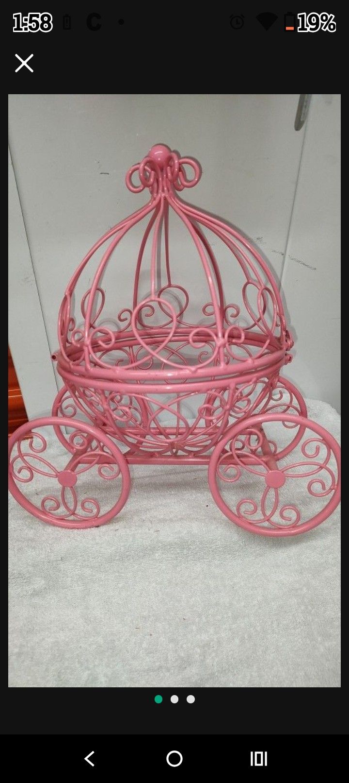 Pink Metal Princess Carriage