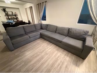 Living Spaces Gray Sectional Sofa - Excellent Condition - $500 OBO