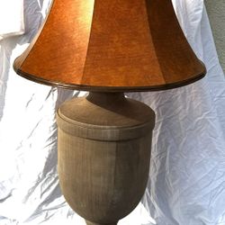 Very Large Guildmaster Lamp- Solid Wood urn Shaped Bade