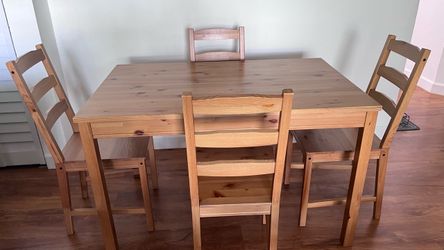 Dining Room Hagernas set ikea antique stain pine Table and 4 chairs