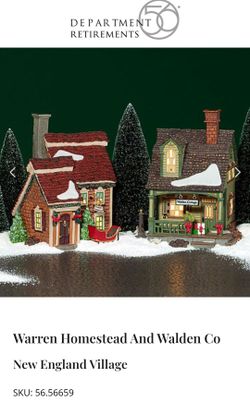 Brand NEW RETIRED DEPT 56 NEW ENGLAND VILLAGE WARREN Homestead & Walden Cottage BNIB NEVER DISPLAYED 