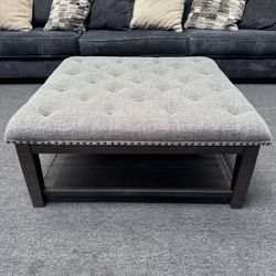 Borlofield Tufted Gray Ottoman - 80% OFF