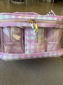 Pastel Plaid Cosmetic Bag Set