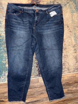 1822 Denim Dark Blue Cropped Stretch Jeans