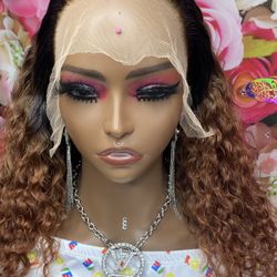 16” Ombre 180% Density 13x4 100% Human Hair Ready To Wear $165