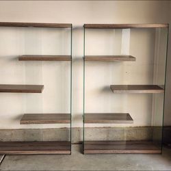 Wood Fiber Glass Bookshelves - Excellent Condition 
