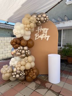 Happy Birthday Balloon Garland Arch Backdrop Set