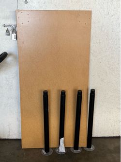 IKEA Dark Blue Desk/Table with 4 OLOV Adjustable Legs