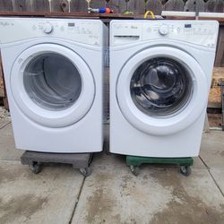 whirlpool washer and whirlpool electric dryer in good condition