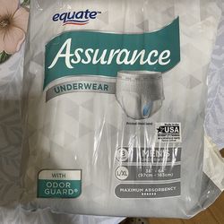 Assurance Disposable Incontinence Underwear for Men, Size L/XL