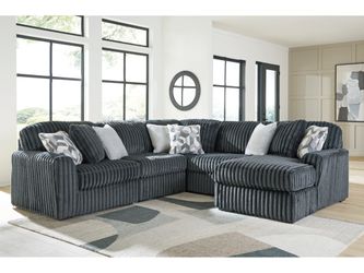 Midnight-Madness Gunmetal 5-Piece Sectional w/ Chaise
