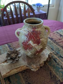 Vtg handmade Pottery Vase
