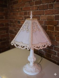 1920s Glass and Iron Lamp