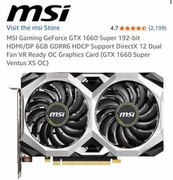 MSI GeForce GTX 1660 graphic card, new