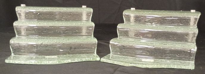 Pair of 3-Tier Glass Display Risers