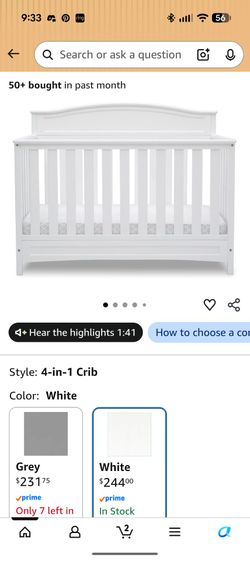 Baby/toddler bed with mattress