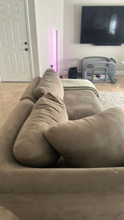Beige Fabric Sofa Couch