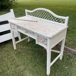 Wicker Vanity Or Desk