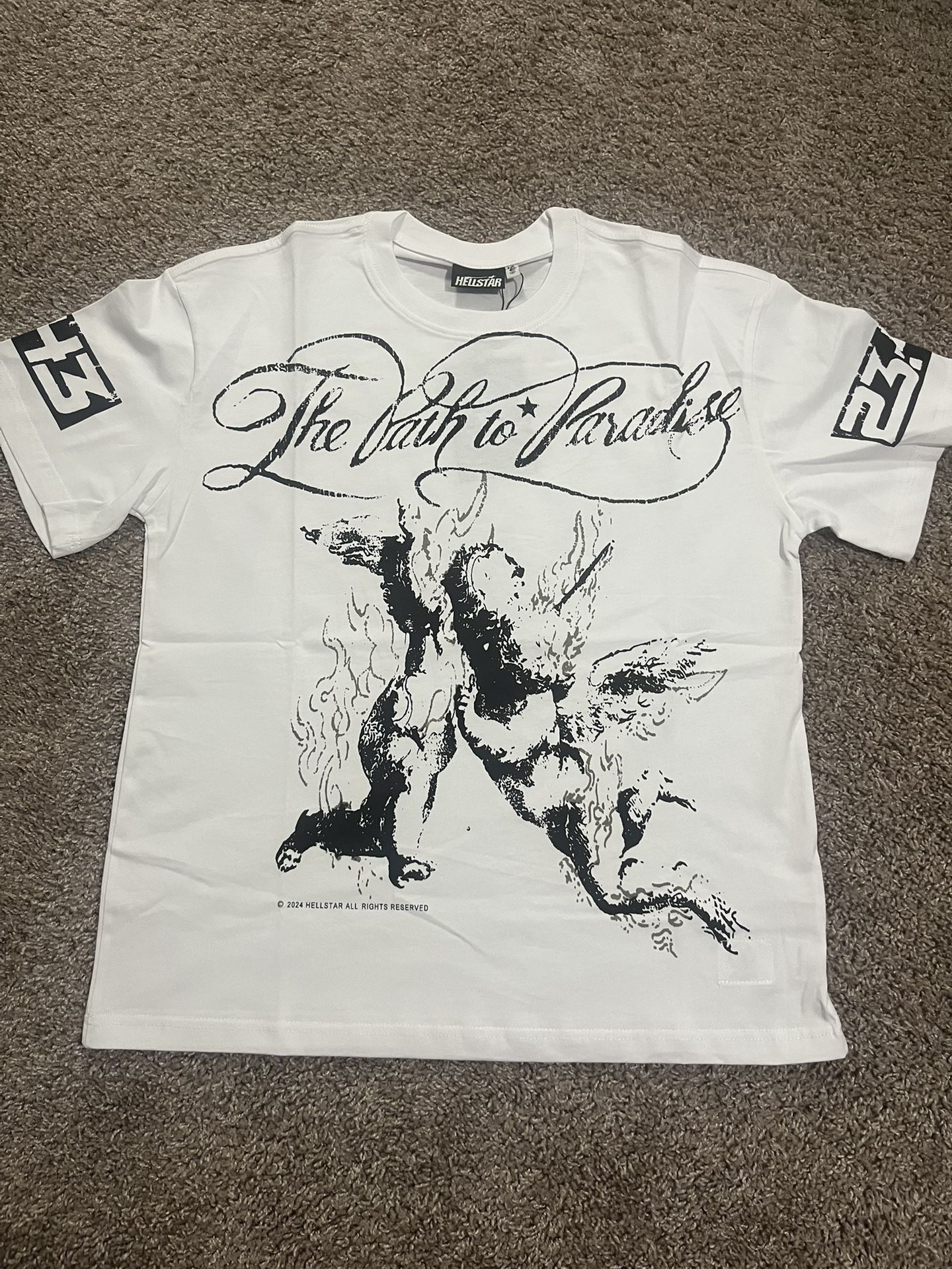 Hellstar White and Black Tee Size Medium 