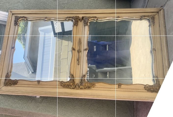 Antique - Large 2-pane Victorian Wall Mirror