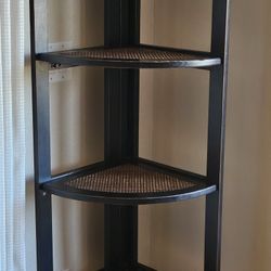 Black Wooden Corner Selving /5  Shelves