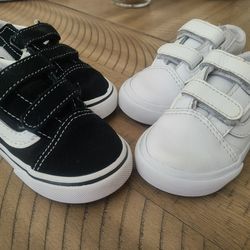 Toddler 6 1/2 VANS white black