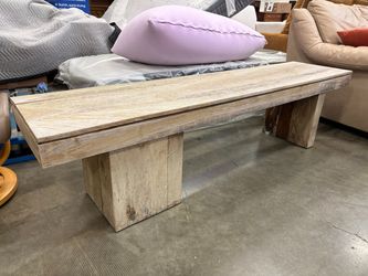 Light Washed Wooden Bench Seat