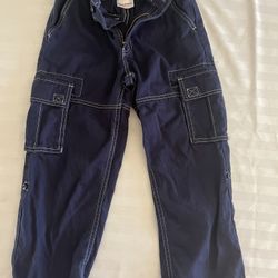 Boys Hanna Andersson Cargo Navy Blue With Tan Stitching- Size 130/8 