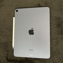 iPad Air 5th Generation – 64GB Blue + Apple Pencil + Cover + Charger – Excellent Condition