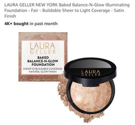 Laura Geller Baked Balance-N-Glow Illuminating Foundation - Fair Sheer to buildable coverage. Satin, natural glow finish. Lightweight and blendable. B