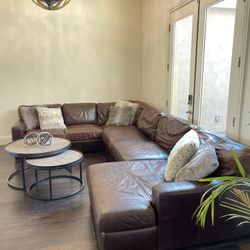 Leather Sectional ( Delivery Available ) 