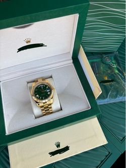 Gold Luxury Watch w/ Green face