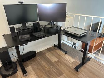 Standing L Shaped Electric Desk