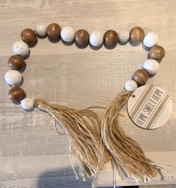 "Home Sweet Home" Wood Bead Garland with Jute Tassels – Hobby Lobby