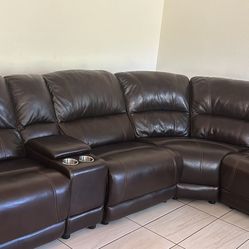 OBO Luxe Elite Power Reclining Sectional (couch) Italian Leather