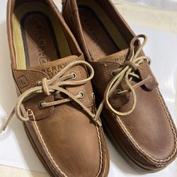 SPERRY TOP SIDER  Men’s Authentic Original Leather Boat Shoes Brown Color Size 10.5M