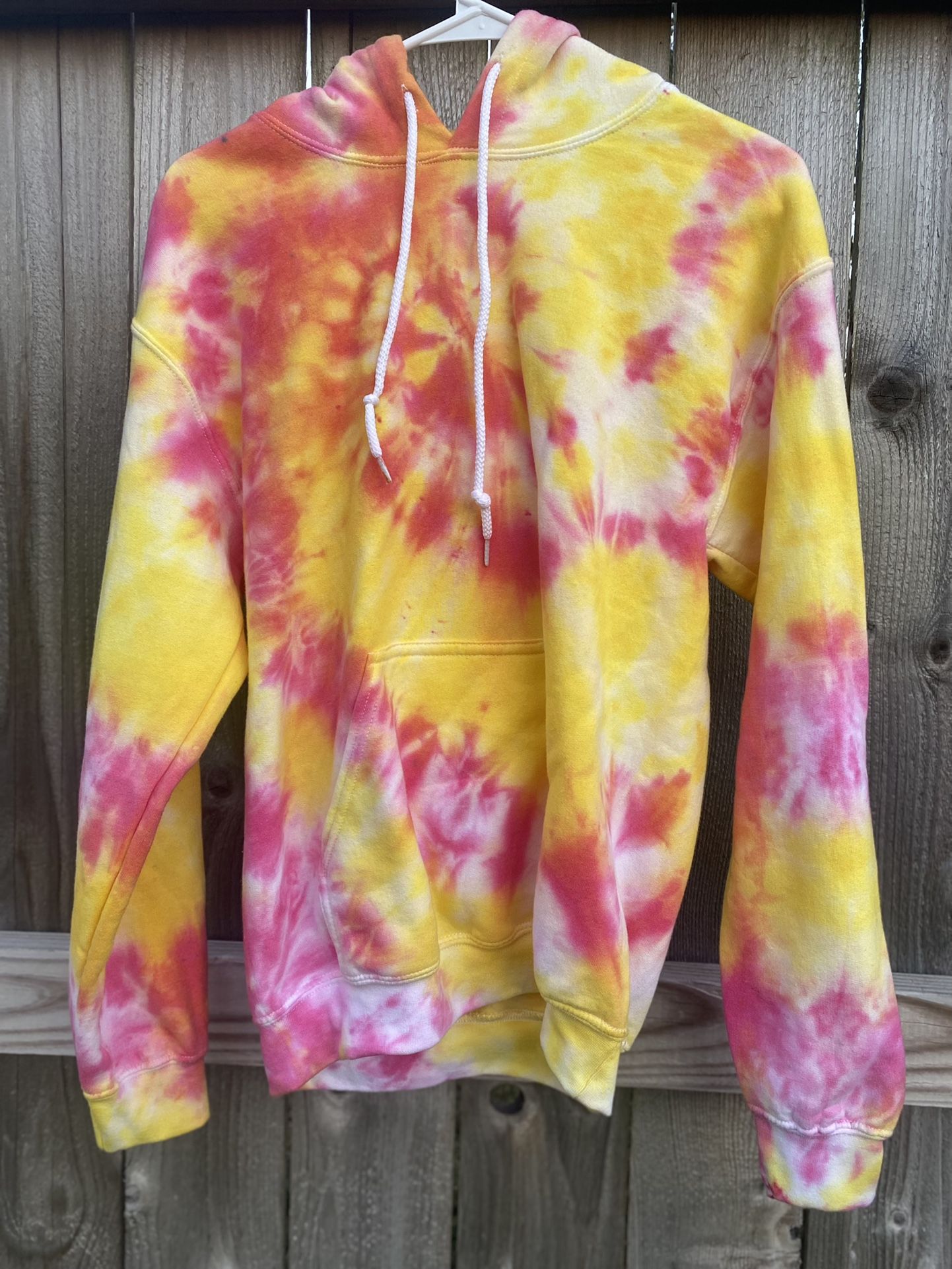 Pink & Yellow Custom Tye-Dye Hoodie
