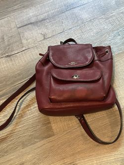 Mini Billie Backpack burgundy pebble leather