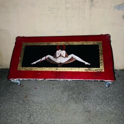 Gothic Avant-Garde Surrealist Decorative Coffee Table w/Figurative Art Top