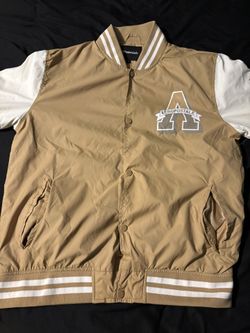 Aeropostale Beige And White Varsity Jacket