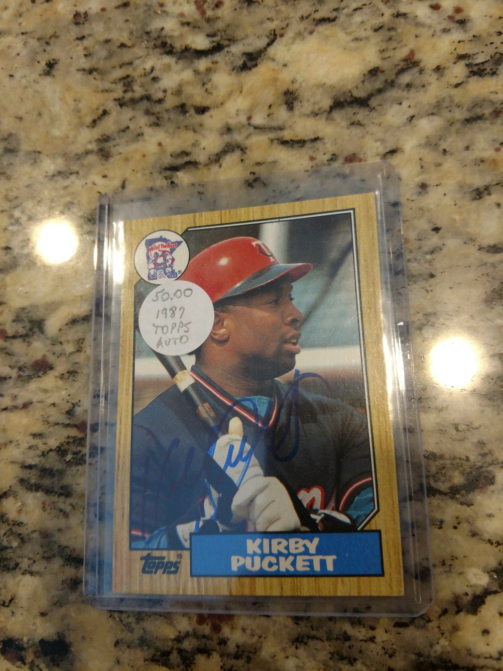 1987 Topps Kirby Puckett AUTO Baseball Card
