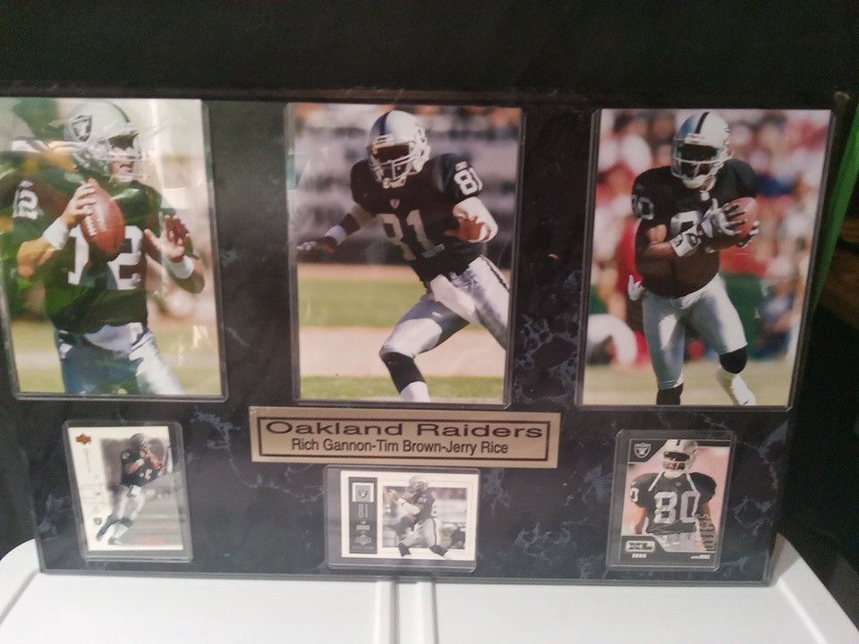OAKLAND RAIDERS PLAQUE GANNON - BROWN - RICE