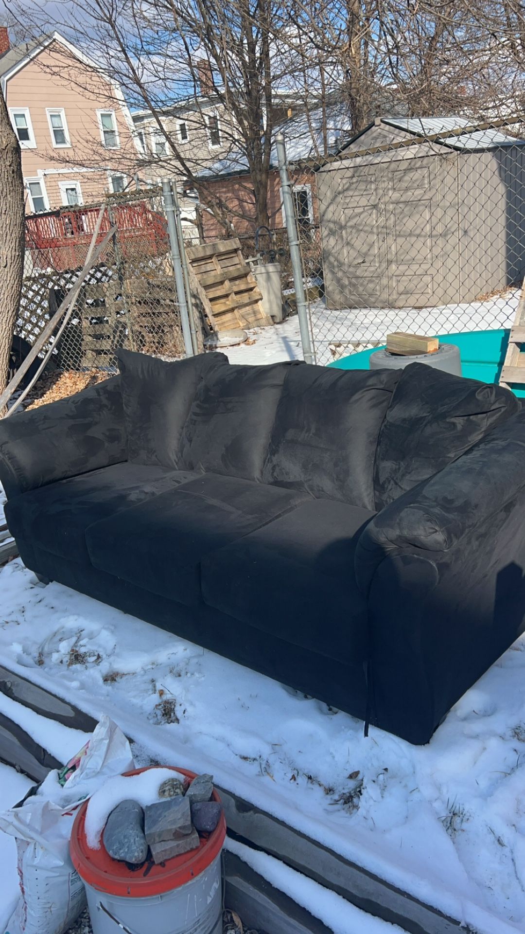 Black 3 Seater Couch - Like Brand New
