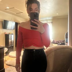 Red Crop Long Sleeve 