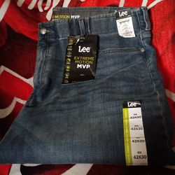 Men's Lee Extreme Motion MVP Jeans, Straight Taper, 42 X 30