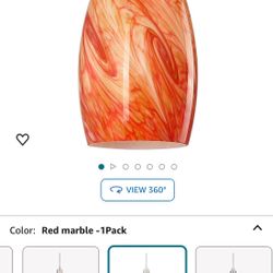 Karyfine Mini Art Glass Pendant Light Amber Red