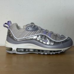 Nike Air Max 98 Lilac Metallic Silver Sneakers BV6536-001 Women's Size 8.5