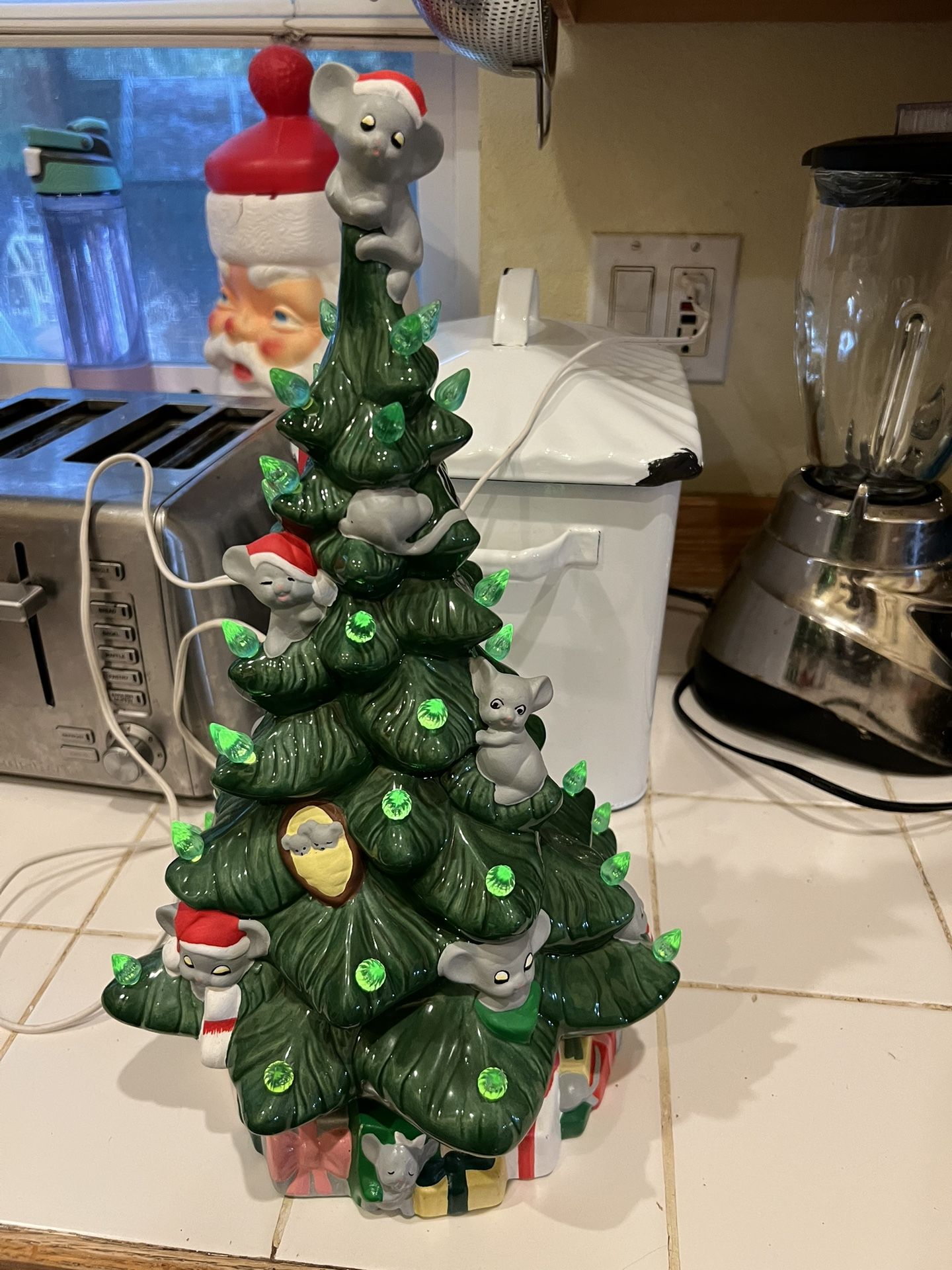 Vintage Ceramic Mouse Christmas Tree