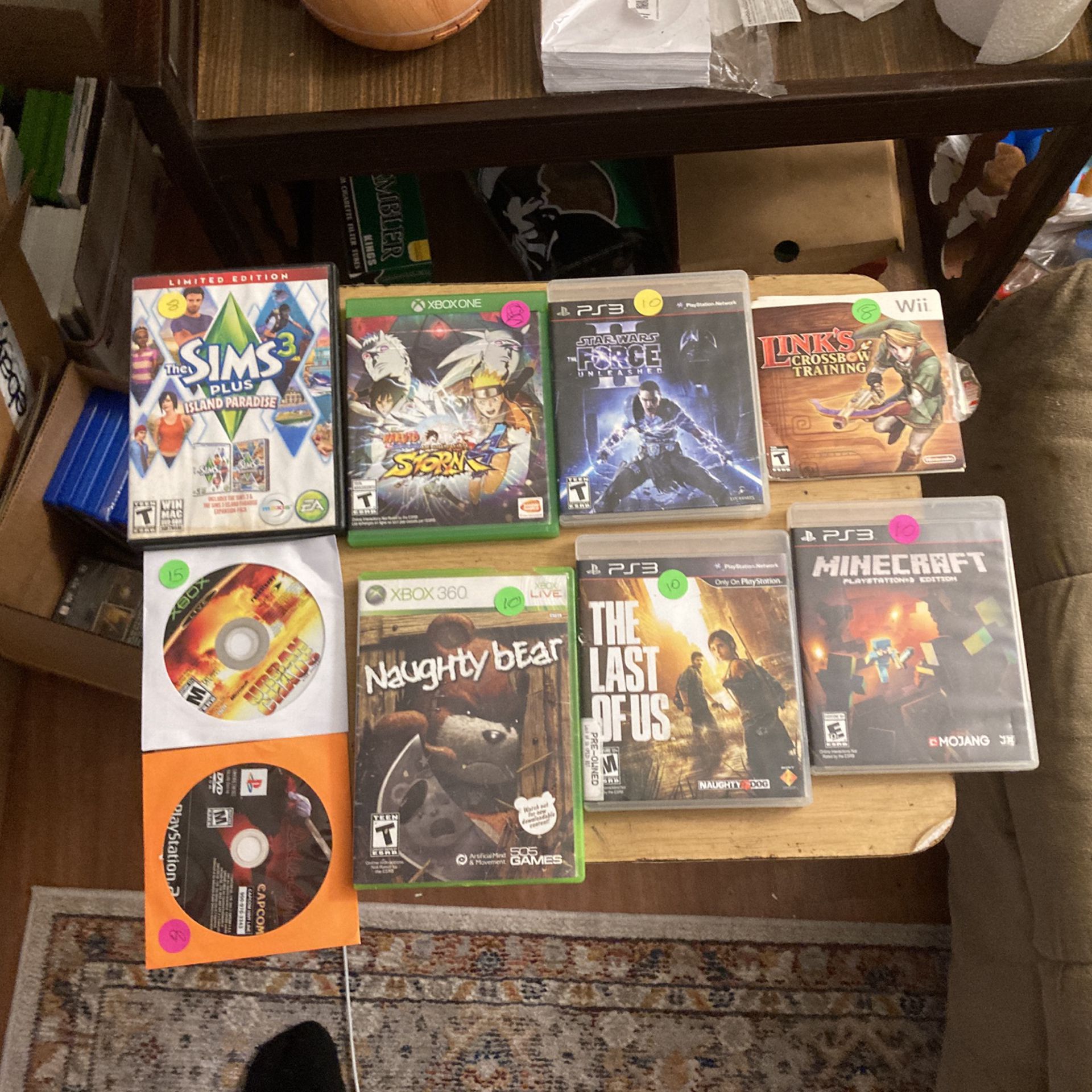 Pc.  PS3. Reg Xbox. Xbox360 Wii  Ps2  And Xbox One Games $8 To  $15 Each