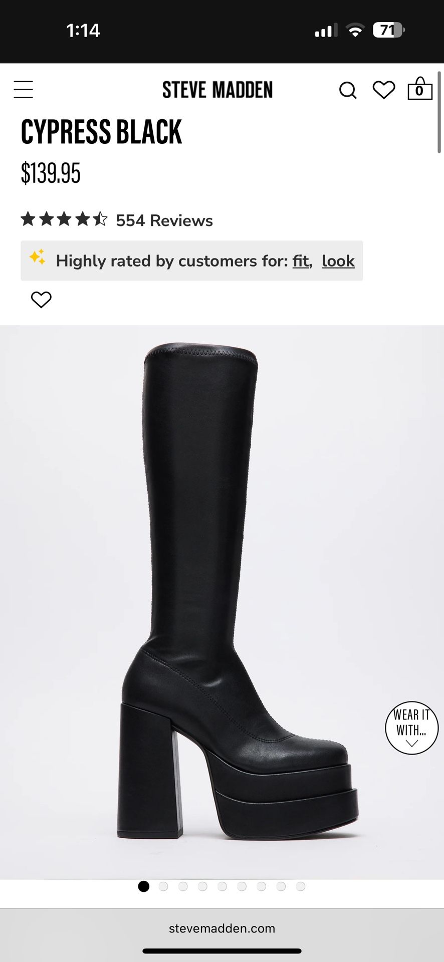STEVE MADDEN - CYPRESS BLACK Knee Boot
